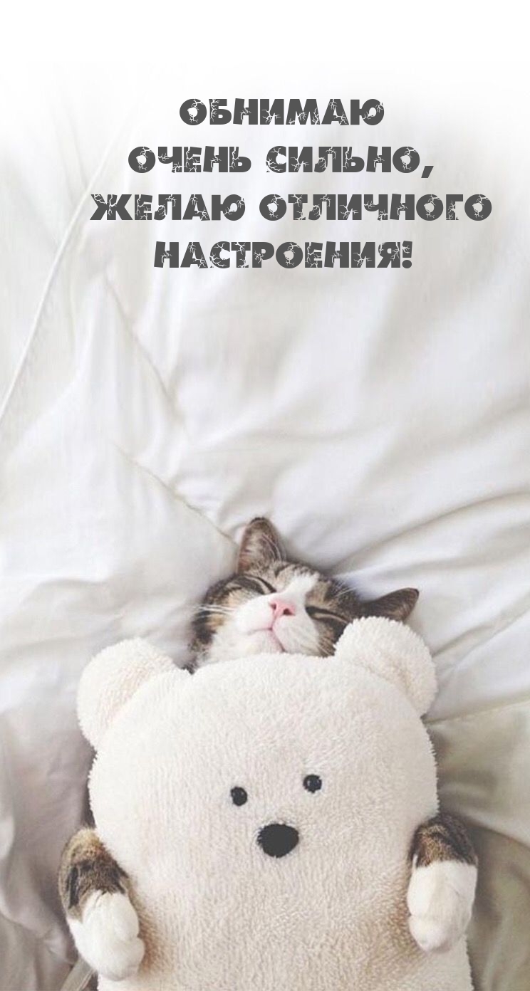 Обнимаю очень сильно, желаю отличного настроения!